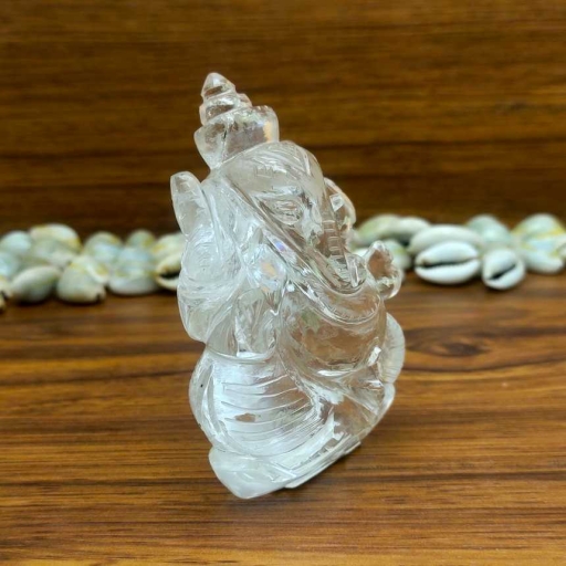 Natural Crystal Gemstone Handcarved Lord Ganesh Carving For Spiritual Energy